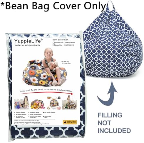 YuppieLife Stuffed Animal Storage Bean Bag Cover, 27" Velvet Toy Organizer - Image 2