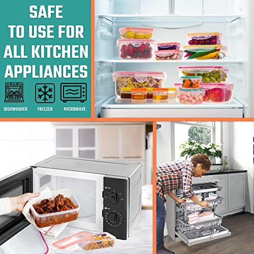 38 Pcs Large Food storage containers-85 oz to Small Container Stackable Kitchen storage bowls sets-BPA Free Leak proof Plastic food Storage Containers with lids airtight-Microwave freezer safe - Image 5