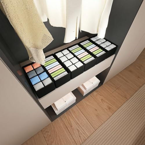 4 PACK Sock Underwear Drawer Organizer Dividers, Collapsible Cabinet Closet Storage Boxes for Clothes, Socks, Lingerie, Underwear, Tie, Belt,Bedroomedroom - Image 5