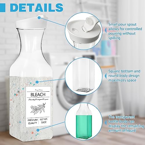 4 Pack Laundry Detergent Dispenser,53oz Liquid Fabric Softener Dispenser - Image 3