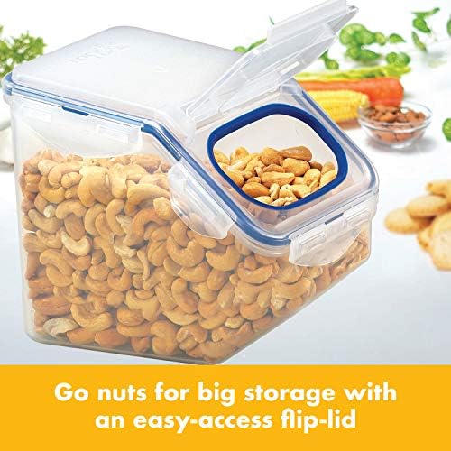 LocknLock Easy Essentials Food Lids (Flip-top) / Pantry Storage Containers, BPA Free, Top-10 Cup-for Snacks, Clear (Pack of 2) - Image 3