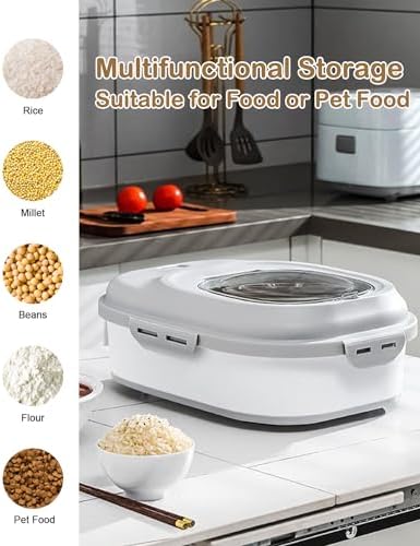 20-50 Lbs Airtight Food Storage Container Wheels,Collapsible Rice Container - Image 6