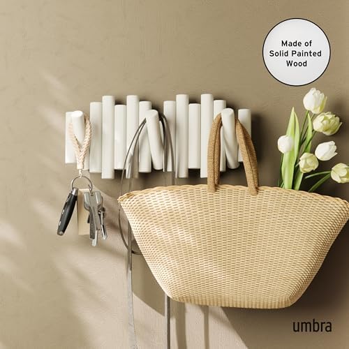 UMBRA Picket Rail Wall Stylish and Functional Hook with Five Hoops (White) (Pack of 3) - Image 2