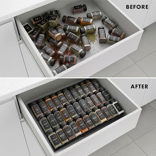 EDELHAUS Spice Drawer Organizer, Expandable Spice Rack for Drawer Black - Image 5