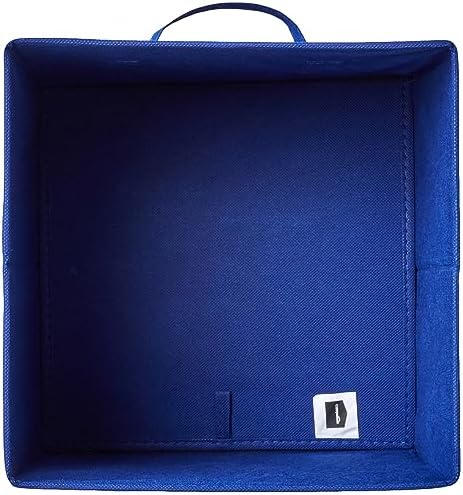Amazon Basics Collapsible Fabric Storage Bins, Cube Organizer with Handles, 13"x13"x13", Navy, 6-Pack - Image 3