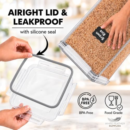 2 PC [7 Qt/ 6.5L/ 220 Oz] Large Flour Storage Containers with Airtight Lids - Image 5