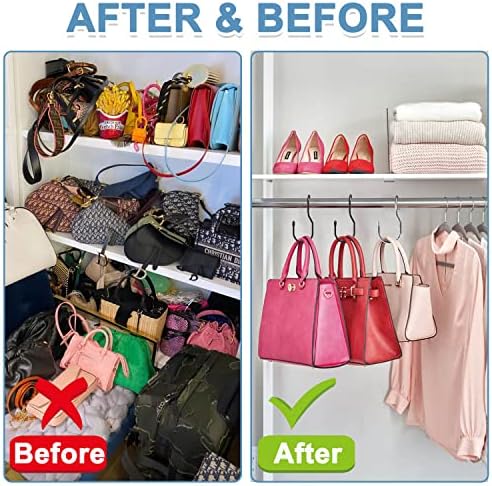 Unique Twist Design Bag Hanger Purse Hooks - 5 Inch Large Size Closet Rod Hooks for Hanging Bags, Purses, Handbags, Belts, Scarves, Hats, Clothes, Pans and Pots (12 Pack) - Image 2