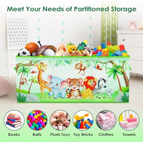 decalsweet Large Toy Box Collapsible Chest Organizer with Flip Lid for Kids - Image 4