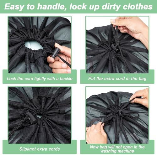 2 Pack Mesh Travel Laundry Bag 24" x 36"Extra Large Dirty Clothes Organizer - Image 5