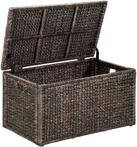 eHemco Wicker Storage Trunk, Brown Wash, 36x20x18.5 by eHemco
