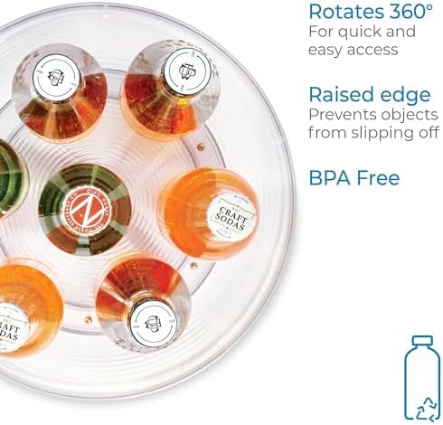 iDesign Plastic Lazy Susan Turntable Organizer, Clear - Image 2