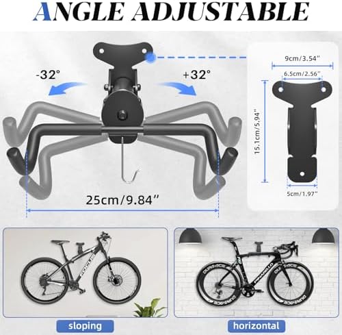 Goovilla Bike Wall Mount Hanger for Mountain/Road/Hybrid Bikes,2Pack Black - Image 2