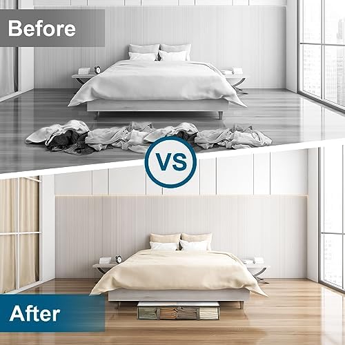 LANDNEOO 2 Pack Under Bed Storage Containers Bins, Humid-Proof Plastic Underbed Storage Bins, Clothes Storage and Organization Bags, Under the Bed Blanket Storage with Handles for Clothes, Bedroom - Image 5