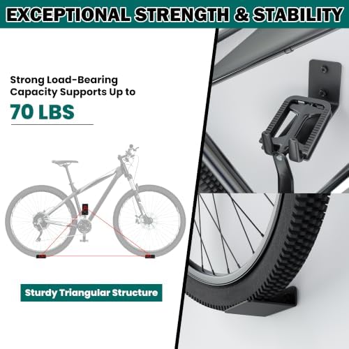 EVERHANGER Wall Mount Bike Pedal Hanger, Heavy-duty Garage Bike Rack - Image 5