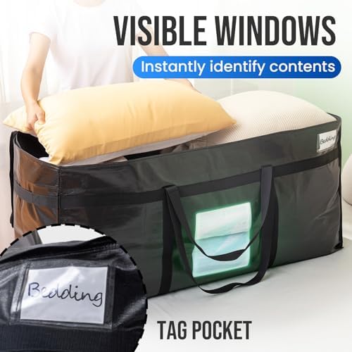 TAILI 1 Pack 69 Gallon Extra Large Storage Bags with Visible Window,Black - Image 4