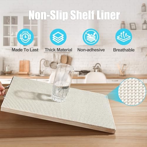 Songrey Non-Slip Shelf Cabinet and Drawer Liner, 12IN x 10FT, Cream - Image 2