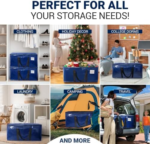 Reli. Moving Bags Heavy Duty (4 Pack) Blue Extra Large Totes - Image 6