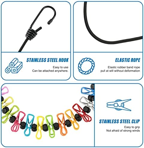 Retractable Portable Travel Clothesline Camping Clothing Line with 12 Clips - Image 2
