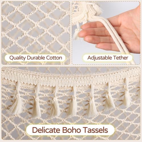 2 Pack Stuffed Animal Storage Net, Large Bedside Toy Organizer Net, Cotton Plushie Toy Storage Hammock with Tether for Stuffed Animals Playroom Organization - Image 2
