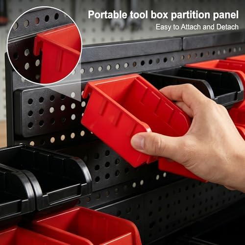 30Pcs Plastic Wall Mounted Storage Bins Parts Rack Nuts And Bolt Bins Organizer For Shop Garage for Screws, Nuts, Bolts, Nails, Beads, and Small Hardware Parts(YELLOW+BLACK, 30) - Image 4