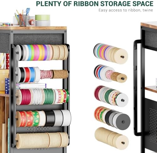 PUNLUXU Wrapping Paper Storage Cart for 12 Rolls with Ribbon Holder 04 - Image 3