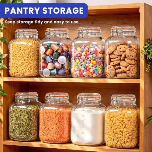 Qianfenie 1.1 Gallon Wide Mouth Airtight Glass Storage Containers with Lids - Image 5