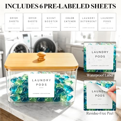 Dryer Sheet Holder with 6 Labels for Laundry Room Organization and Storage - Image 3