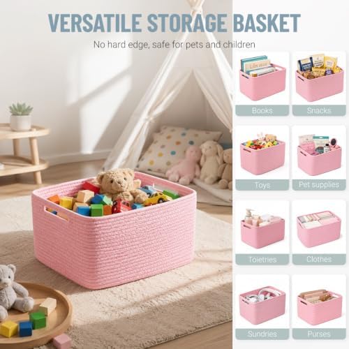5 Pack Woven Storage Baskets, Decorative Storage Bins for Organizing - Image 5
