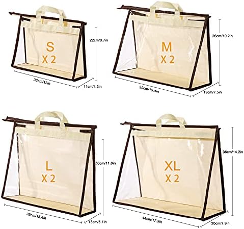 Clear Handbag Storage Bags Purse Organizer for Closet, Zipper Hanging Storage Bag for Handbags, L - Image 4