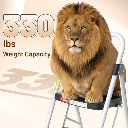 HBTower 2 Step Ladder, 330lbs Sturdy Step Stool with Anti-Slip Pedal - Image 3