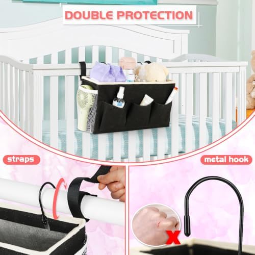 Bedside Caddy, Bedside Storage Bag Hanging Organizer for Bunk Dorm Bed Rail - Image 2