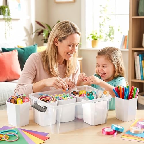 Citylife 17QT Craft Organizers and Storage bins with Lids, Marker Organizer - Image 2