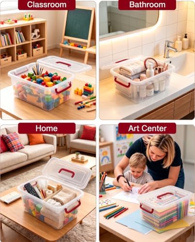 6 Pack Clear Plastic Storage Containers with Lids,Transparent Design,7Qt - Image 6