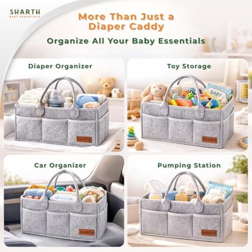 Sharth Baby Diaper Caddy Organizer, Baby Essentials Storage, Nursery Basket - Image 5