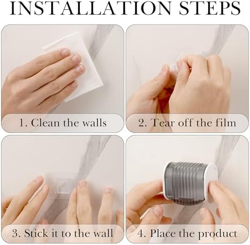 1 Pack Toothbrush Holder Wall Mounted with Cover for Bathroom, 2 Slots Toothbrush Storage Organizer for Shower, Self Adhesive Toothbrush Hanger (Grey) - Image 6