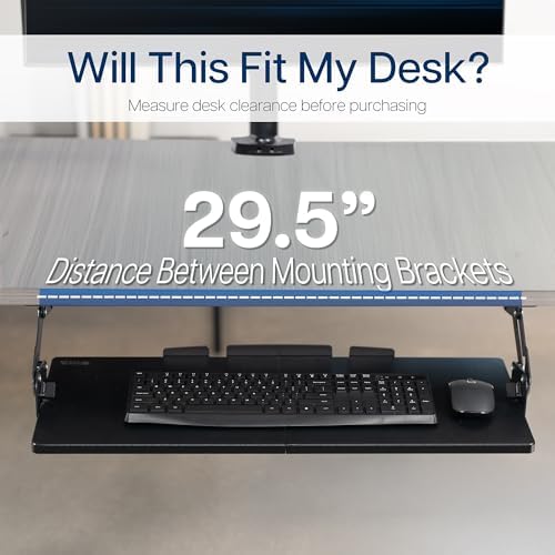 VIVO Black Under Desk 27 x 11 in Adjustable Keyboard Tray, MOUNT-KB08S - Image 3