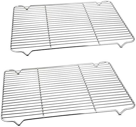 P&P CHEF Cooling Baking Rack Stainless Steel, 16.6" x 11.5", 2 Pcs, Silver by PPCHEF
