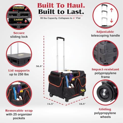 dbest Products Quik Cart Pockets Bundle - 25 Pocket - Black & Red - Image 2