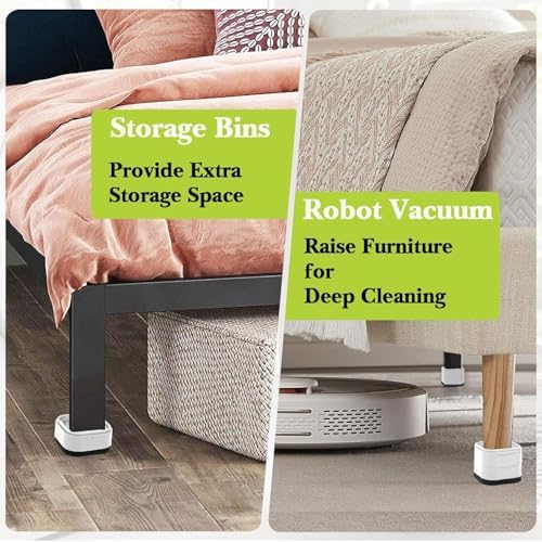 6 Pack Furniture Risers 3 Inch, Adjustable Bed Risers Heavy Duty for Table Desk Couch Chair Sofa Cabinet Bed Legs Dorm, Square Stackable Bed Raisers Blocks Lift Height 1", 2",3"or 4", White - Image 5