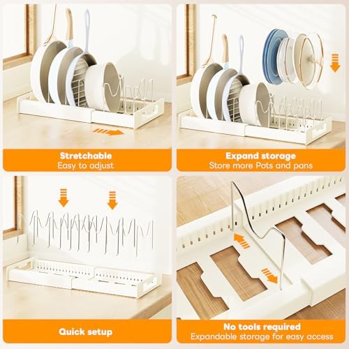 Dayacoco Pots and Pans Organizer Under Cabinet with 10Compartments - Image 3