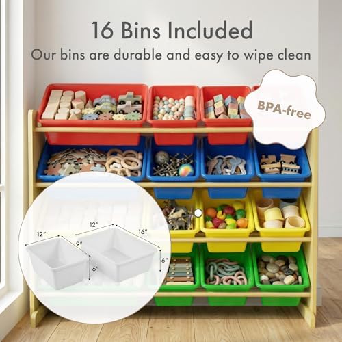 Humble Crew Kids Toy Organizer with 16 Bins, 4 Tier Storage for Playroom - Image 3