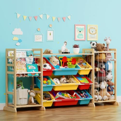 65" Large Toy Storage Organizer with Bookshelf and Stuffed Animal Storage by Unknown