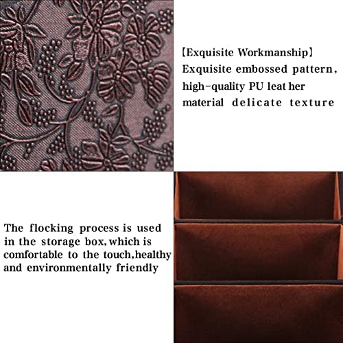 2 Pack PU Leather Remote Control Holder Storage Container for TV Remote Phone Caddy Eyeglasses（Brown） - Image 4