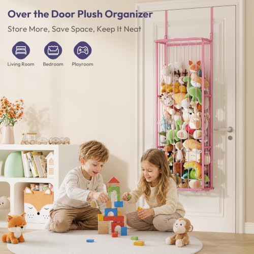 SWTYMIKI Hanging Stuffed Animal Storage - Over Door Toy Organizer, 3-Tier - Image 3