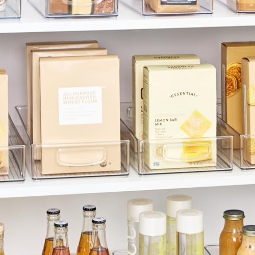 iDesign Stackable Clear Plastic Extra Long Pantry Organizers, 4-Pack - Image 3