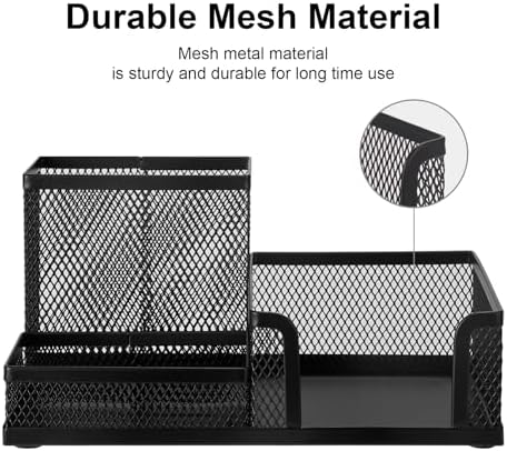 Comix 2 Packs Mesh Pen Holder, Desk Organizer for Home Office, Black - Image 4