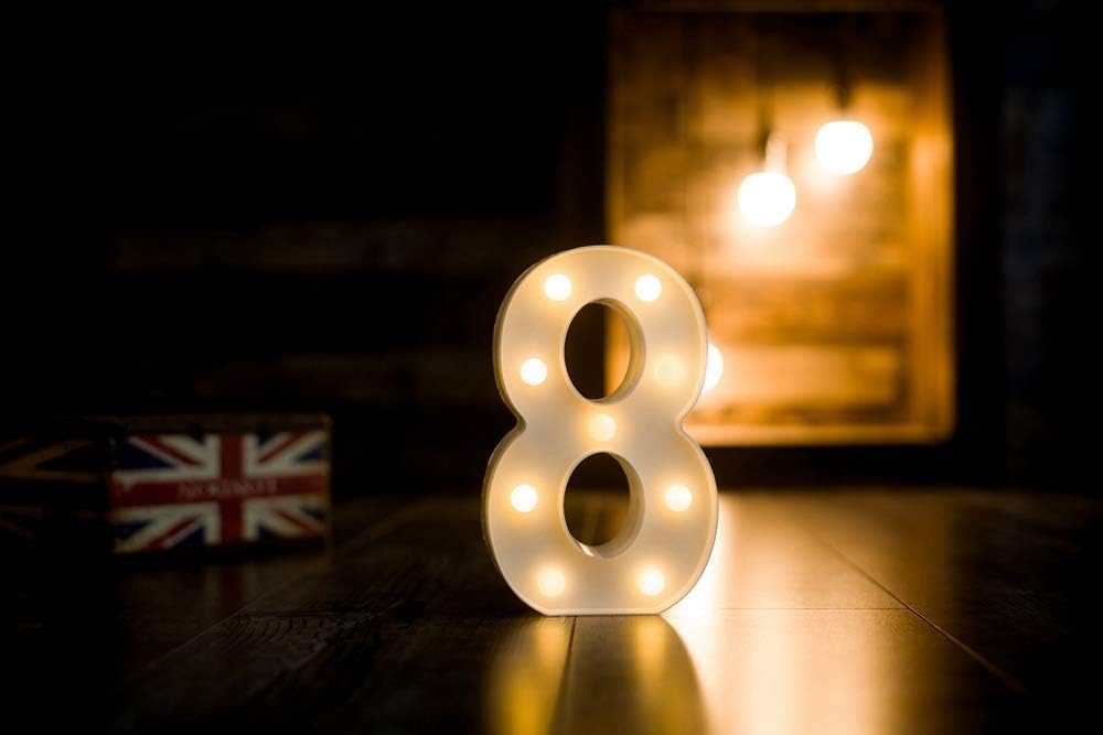 Foaky Rechargeable LED Letter Lights Sign Marquee Light Up Letters Sign for Night Light Wedding/Birthday Party Christmas Lamp Home Bar Decoration (8)