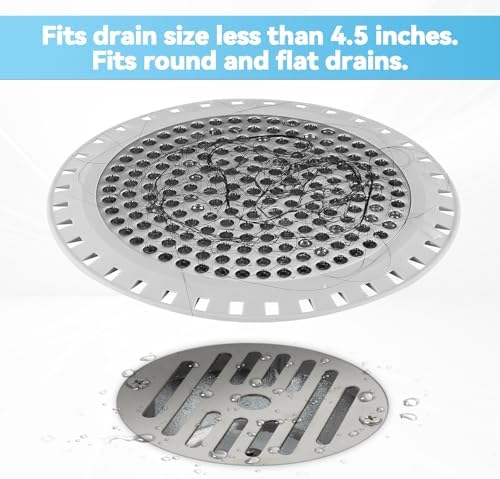 Shower Drain Hair Catcher,Aluvor Shower Drain Cover Bathtub Drain Strainer - Image 4