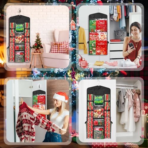 AHIER Hanging Gift Bag Wrapping Paper Organizer Storage, 40"x17" - Image 6