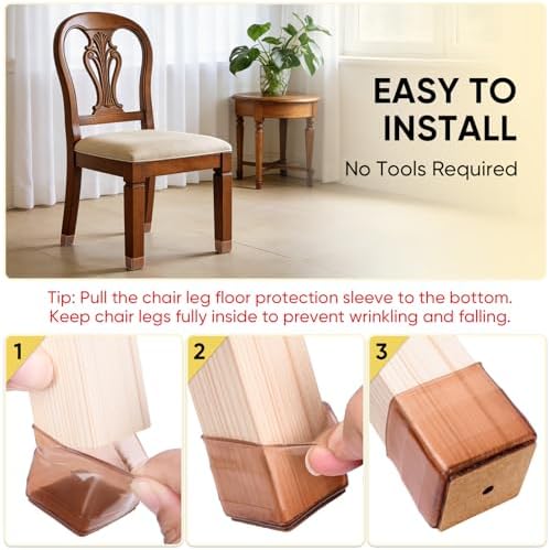 BALEINE 32PCS Silicone Chair Leg Floor Protectors for Hardwood Floors - Image 6